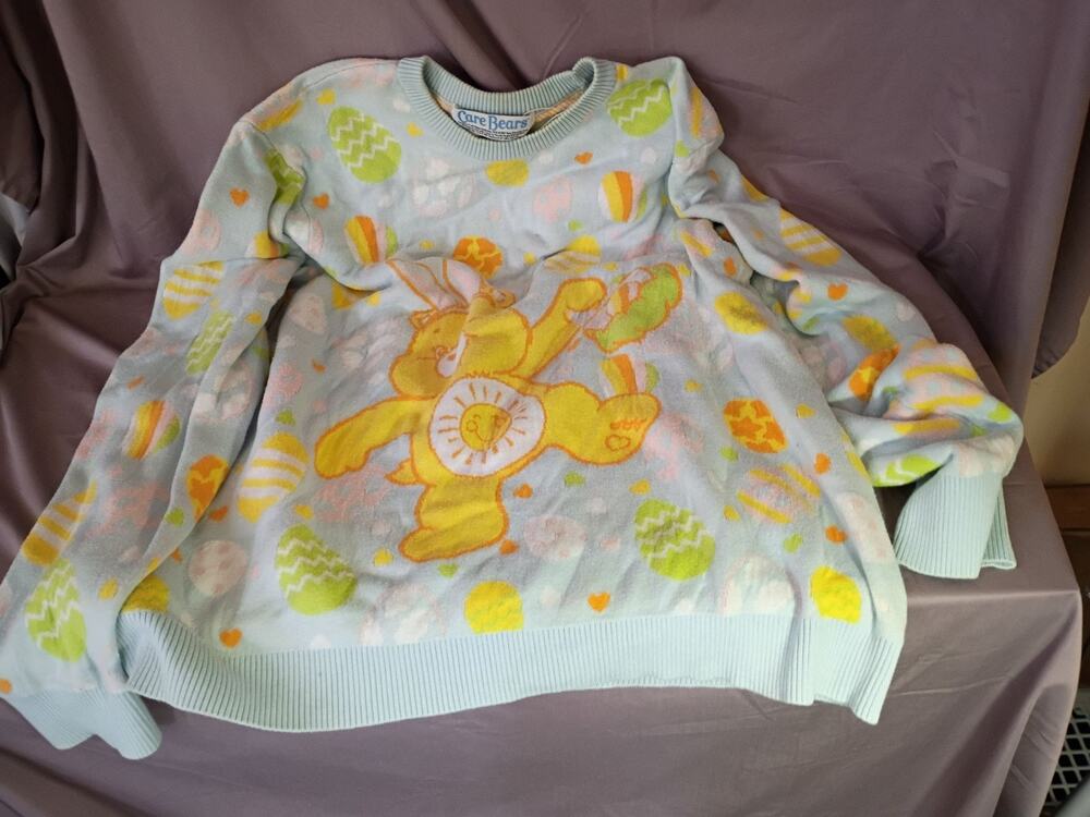 Care Bears Funshine Bear Easter Egg Knit Sweater Size 3X